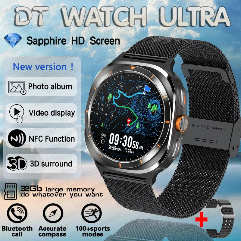 2024New Galaxy Watch 7 Ultra Smart Watch Men 32GB Memory Video GPS NFC 47mm AMOLED Fitness Tracker Health Smartwatch For Samsung